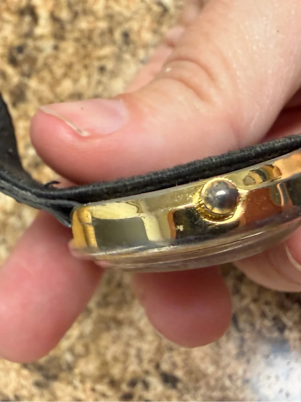 Collezio Quartz Watch Funky Numbers Gold Tone Black Velcro Band Japan